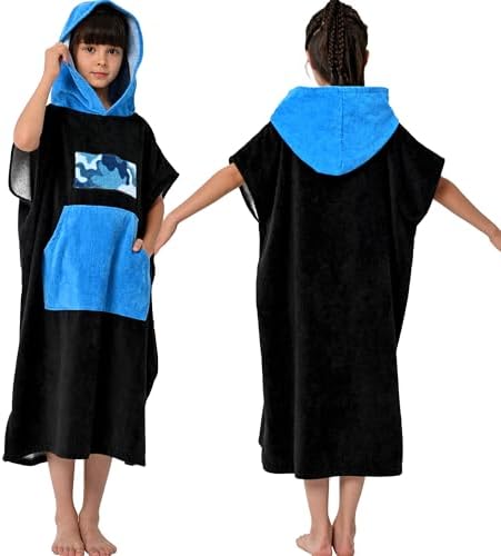 VOOVA MOVAS Black Cotton Hooded Towel for Teens