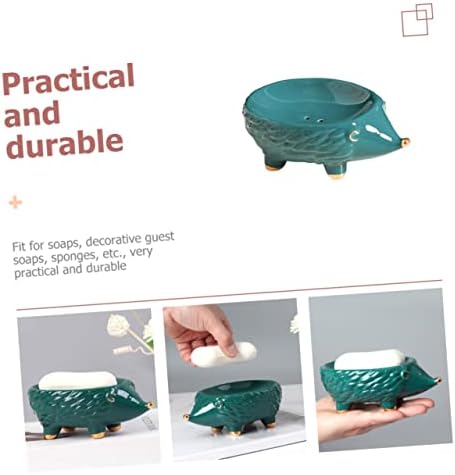 VOSAREA Ceramic Hedgehog Soap Holder Cute Cartoon Bathroom Accessory