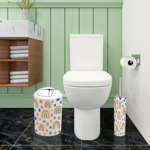 Boho Rainbow Stars Kids Bathroom Accessory Set 6 Piece