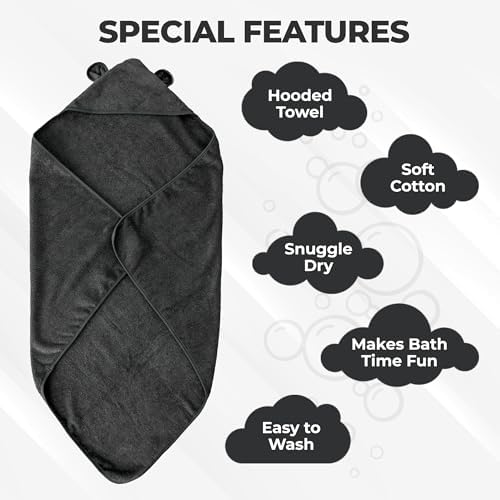 Organic Cotton Toddler Towel Poncho for Boys Girls 0-5T