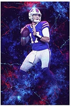 SHISHEN Josh Allen Football Art Poster 12x18 Inch