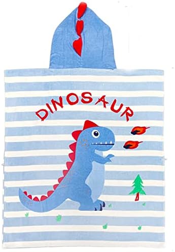 Kids Hooded Beach Towel Poncho with Animal Pattern