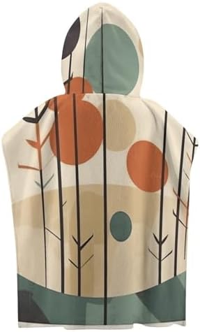 Kids Hooded Bath Towel with Circular Pattern
