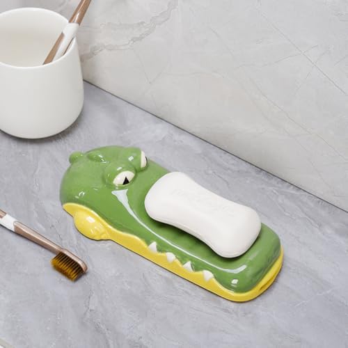 UAYBABU Crocodile Soap Dish Self-Draining Kitchen Sink Organizer