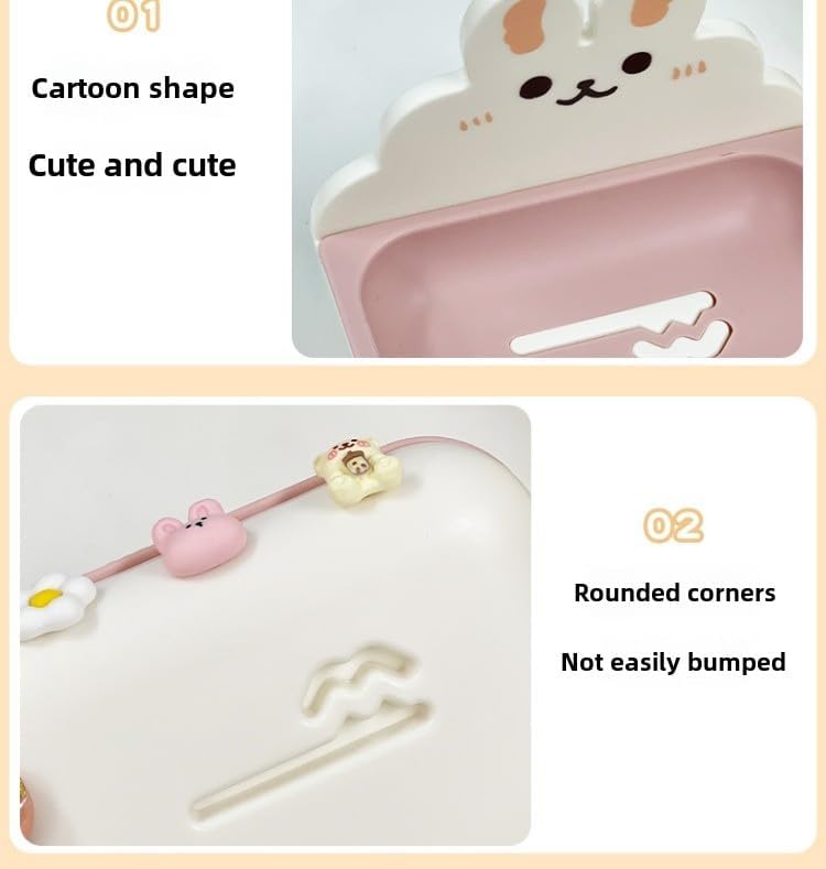 Cartoon Rabbit Soap Dish for Kids White