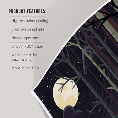 Lantern Press 8x12 Art Print Camping by Cliffside at Night