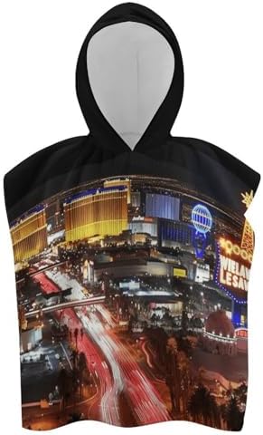 Kids Bath Towel with Las Vegas Night City Print