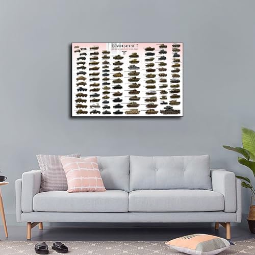 German Tanks Panzers HD Canvas Poster Art 12x18inch