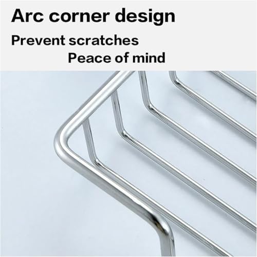 Stainless Steel Soap Holder with 4 Cat Head Hooks for Bathroom Organization