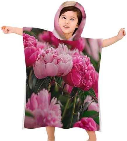 Kids Hooded Bath Towel with Flower Design