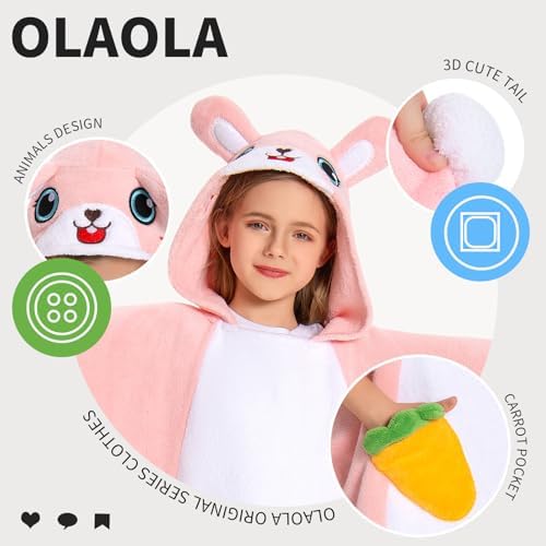 OLAOLA Bunny Hooded Kids Beach Towel for 3-12 Years