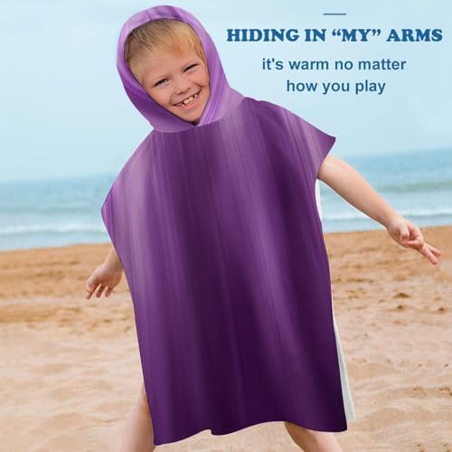 Kids Hooded Bath Towel Purple with Light Print