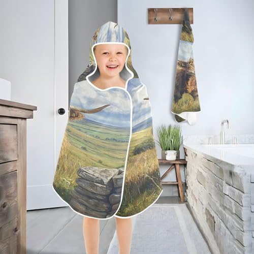 Kigai Kids Hooded Bath Towel Soft and Absorbent 1