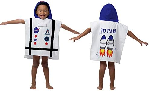 Jay Franco Trend Collector Astronaut Hooded Poncho Towel - 22x22 Inch Cotton