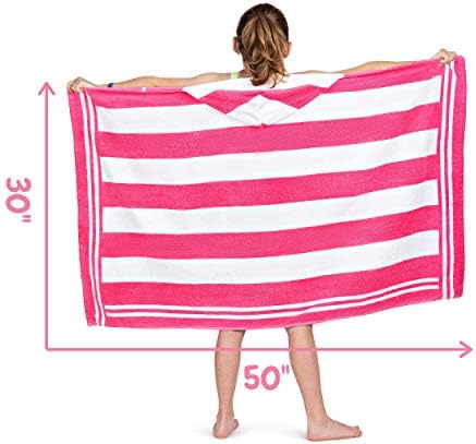 Premium Hooded Beach Towel for Kids 3-10 Starfish Pink