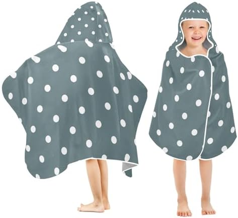 CHIFIGNO White Polka Dots Beach Towel for Kids