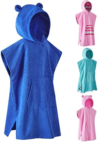 MissShorthair Kids Hooded Microfiber Towel Poncho