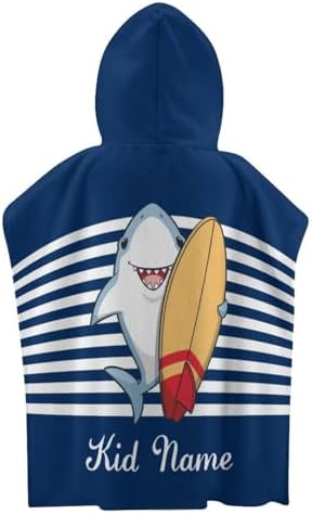 Custom Kids Beach Towel with Hood and Stripes