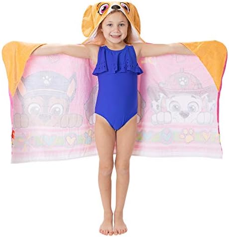 Franco Paw Patrol Pink Hooded Bath Towel Wrap for Kids