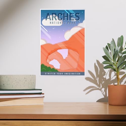 Lantern Press 8x12 Art Print Double Arch Arches National Park Utah Pop Sky