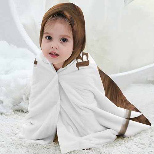 Personalized Highland Cow Hooded Kids Bath Towels with Name