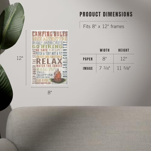 Lantern Press 8x12 Art Print Big Sky Country Montana Rustic Typography