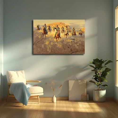 Buffalo Soldiers Framed Canvas Wall Art Poster