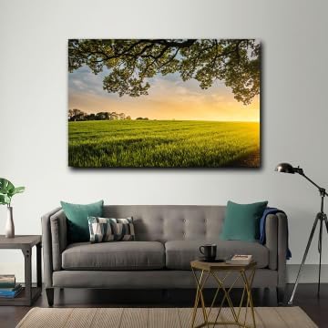 Generic Deep Horizon Green Eden Pasture Canvas Wall Art