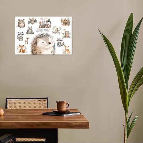 Woodland Animal Education Science Posters Framed 12x16in