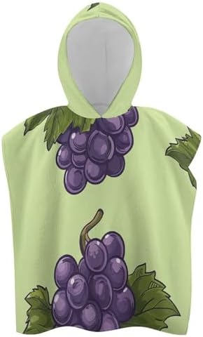YTDRZ Kids Hooded Bath Towel with Grapes Print