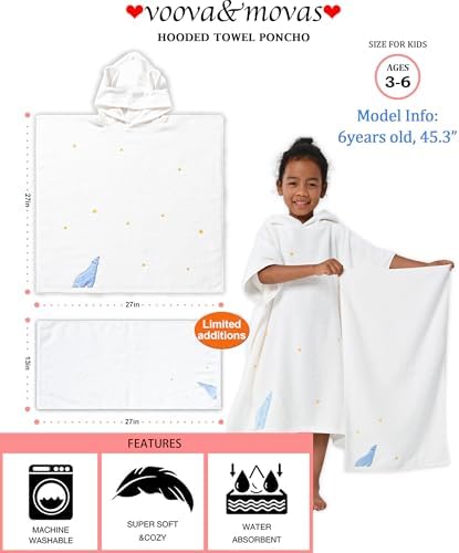 VOOVA MOVAS White Toddler Towel Set with Hood - 3-6 Years