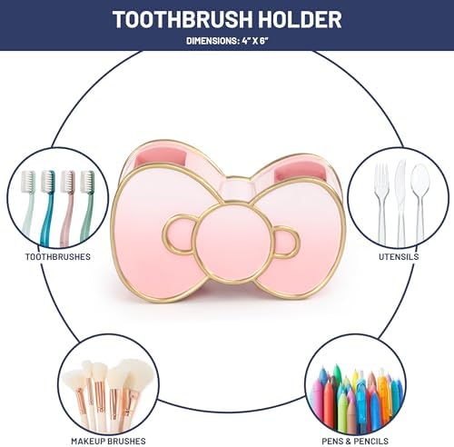 Jay Franco Hello Kitty Bow Toothbrush Holder - Pink Resin Pencil Holder