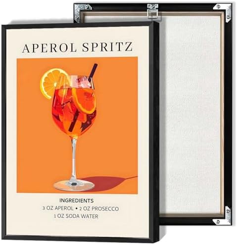 Vintage Cocktail Poster Framed 12x16in Wall Art