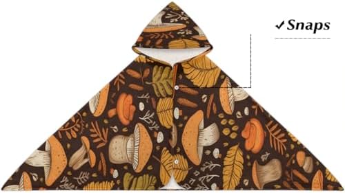 Pardick Kids Bath Towel with Hood and Mushroom Design