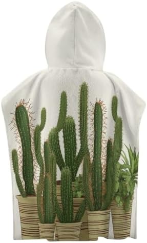YTDRZ Kids Hooded Beach Towel with Cactus Print