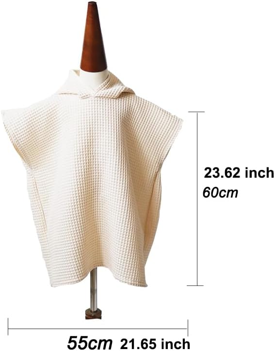 Kids Waffle Beach Towel Poncho with Custom Embroidery