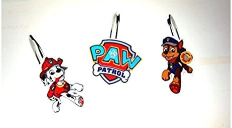 Paw Patrol Shower Curtain Hooks Set of 12