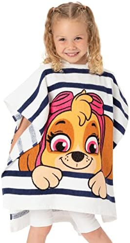 Paw Patrol Skye Towelling Poncho Girls White