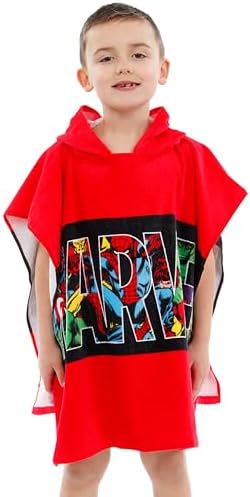 Marvel Avengers Hooded Towel Poncho for Kids One Size Red
