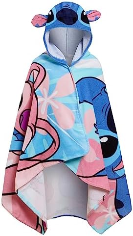 Disney Stitch Hooded Towel Poncho for Kids