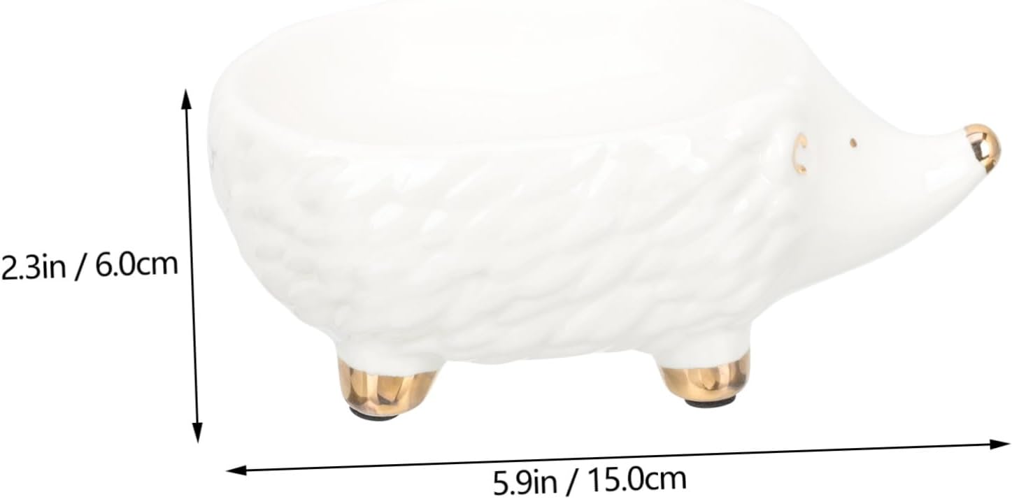 Cute Ceramic Hedgehog Soap Dish Bathroom Accessory Holder