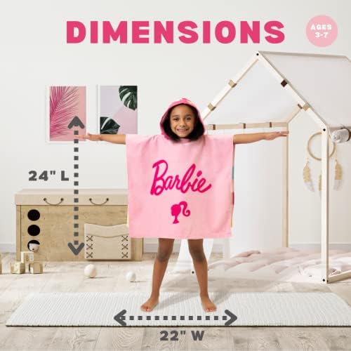 Franco Barbie Hooded Towel Poncho 24x22 Large