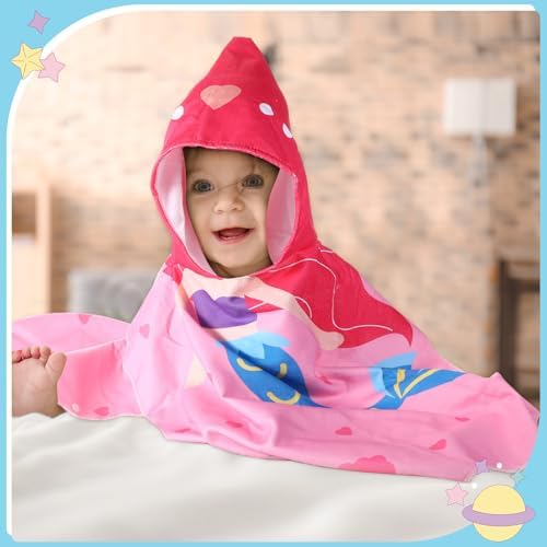 Oudain 6 Pcs Hooded Bath Towels for Kids