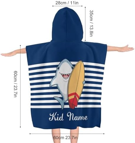Custom Kids Beach Towel with Hood and Stripes