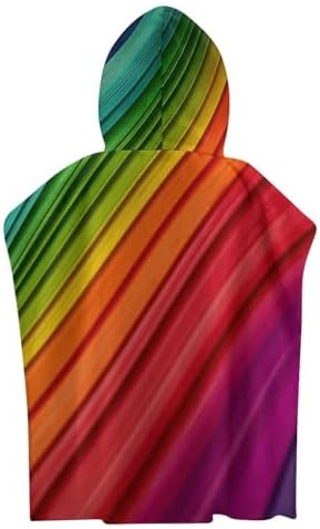 Kids Hooded Bath Towel with Rainbow Stripes
