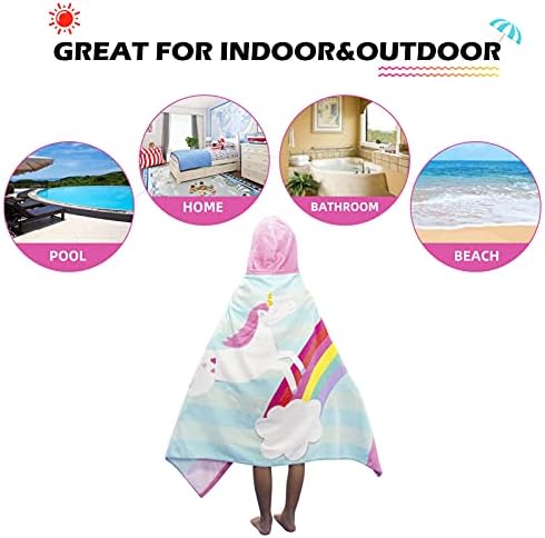 BANGSAUR Kids Beach Towels with Hood
