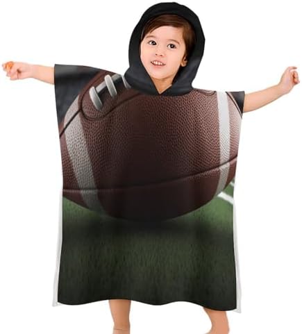 Kids Bath Towel with American Football Print
