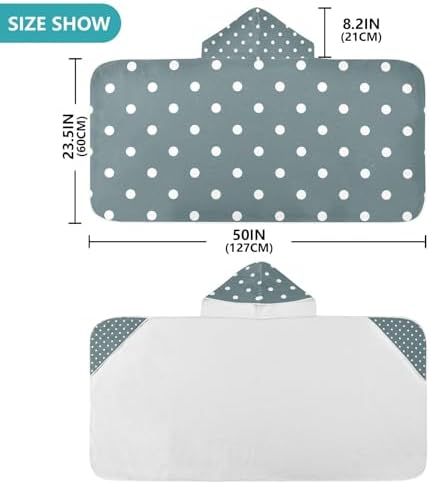 CHIFIGNO White Polka Dots Beach Towel for Kids