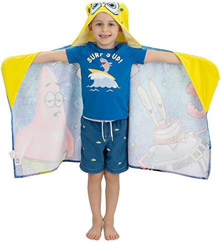 Franco Kids SpongeBob Hooded Bath Towel Wrap