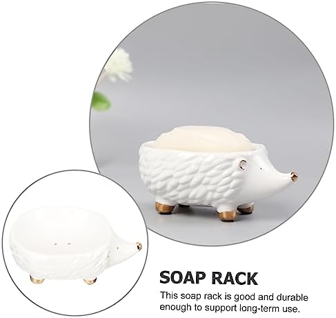 Ciieeo Hedgehog Shape Ceramic Soap Holder Bathroom Decor